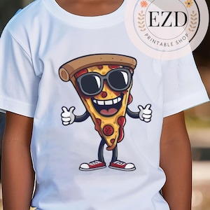 Cool Pizza Slice PNG DTF Clipart Digital Download Printable Cartoon Character Pizza Png Pizza Art Funny Pizza Life png, Sawgrass Sublimation