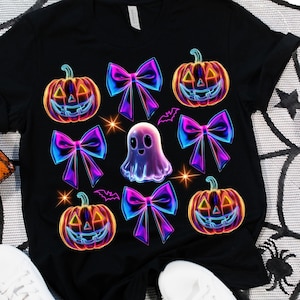 Coqueta Halloween Neón Png Fantasma de Halloween Neón PNG Halloween Png Temporada Espeluznante Png Club Social Png Calabaza Neón Halloween Mamá Sublimación
