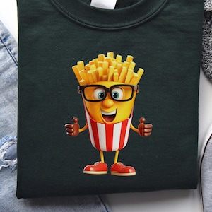 Cara da Batata Frita Legal Clipart Download Digital Personagem de Desenho Animado para Impressão Digital PNG JPG DTF/G Divertido Foodie Cricut Sawgrass Sublimação Cameo