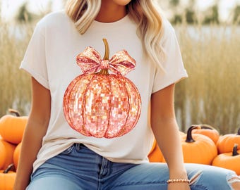 Disco Pumpkin PNG Herbst PNG Trendiges Herbstdesign Coquette Sparkly PNG Herbst-Sublimationskürbis PNG DTF/G Digitale Schnittdatei Cricut Herbststimmung