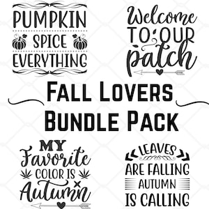 Herbst SVG Bundle 4 SVG-Dateien, png, DTF/G Cricut Maker, Silhouette, Pumpkin Spice, Herbst Saison, Herbst Vibes, gemütlich Saison, Dankbar