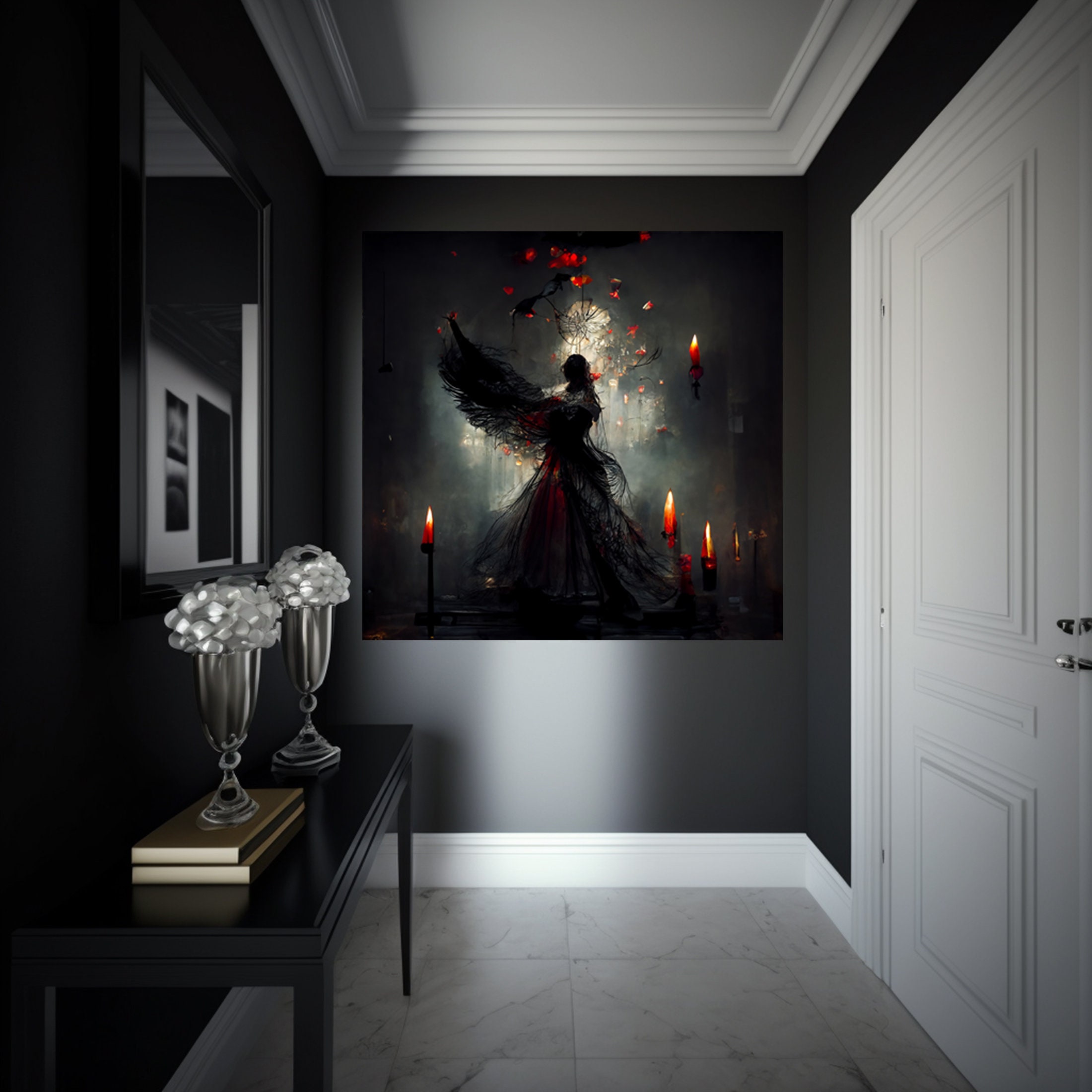 Gothic Wall Artabstract Dark Angeldigital Oil Paintingmoody Home — free download