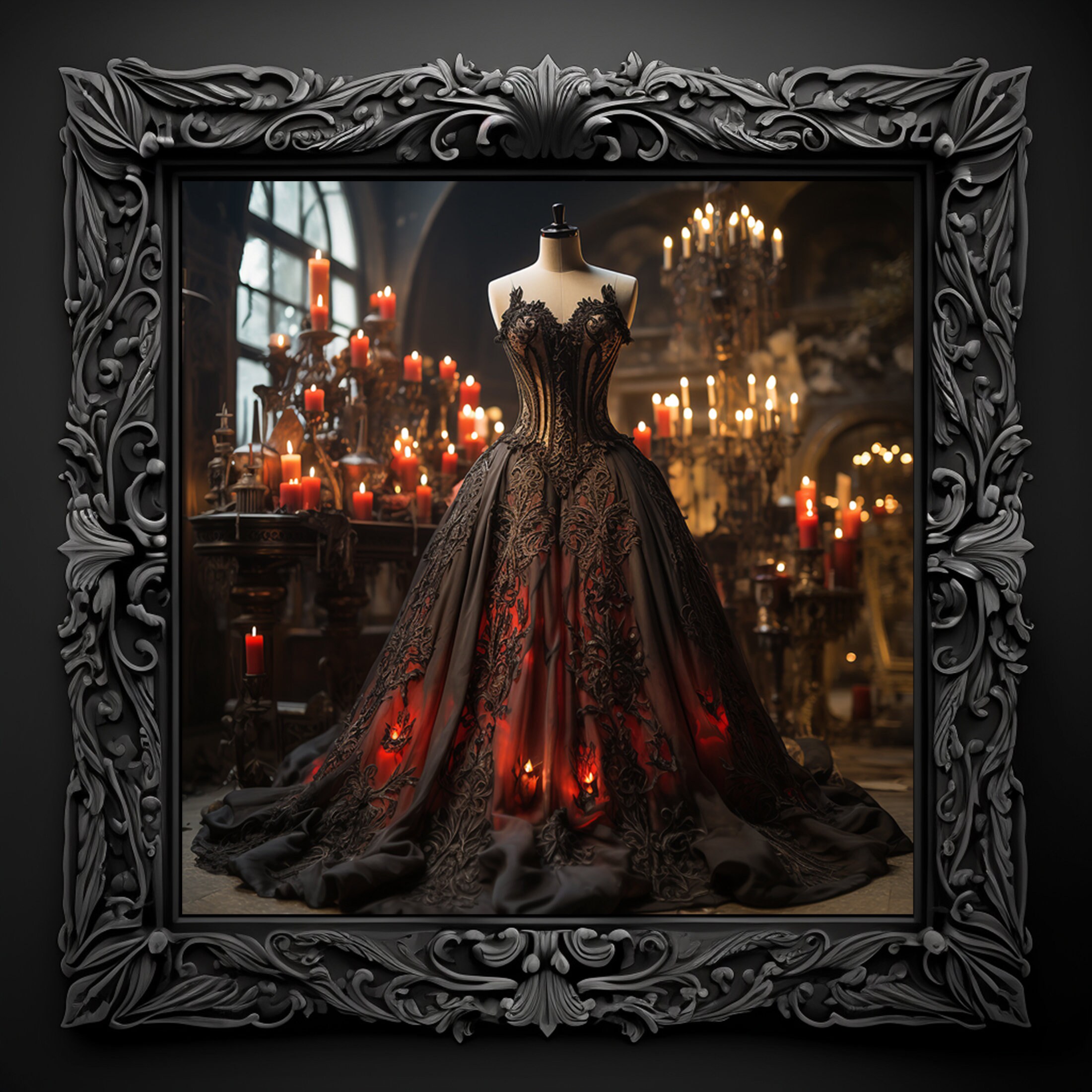 Victorian Goth Wall Artdigital Oil Paintingdark Academiarococo