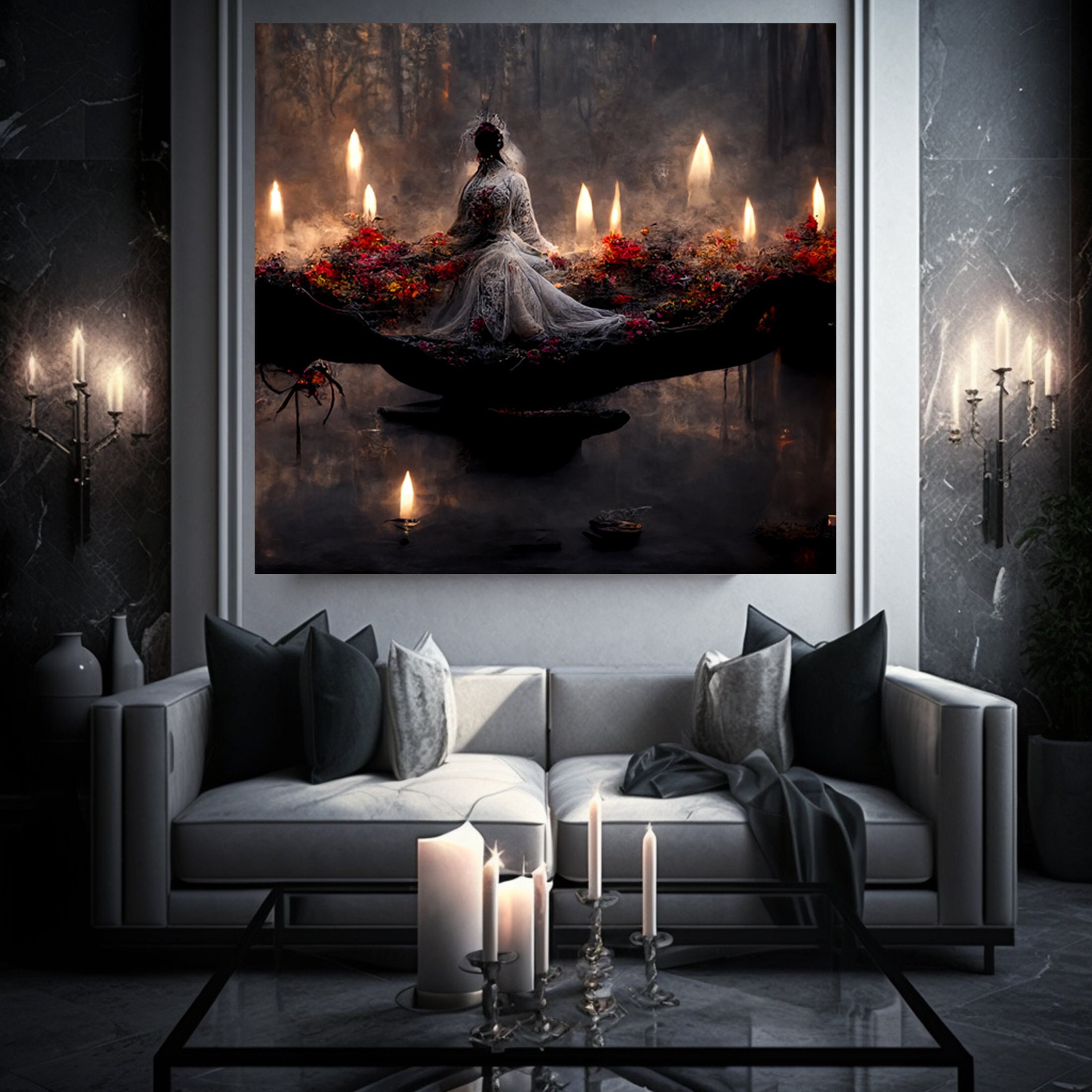 Gothic Wall Artabstract Dark Angeldigital Oil Paintingmoody Home — free download
