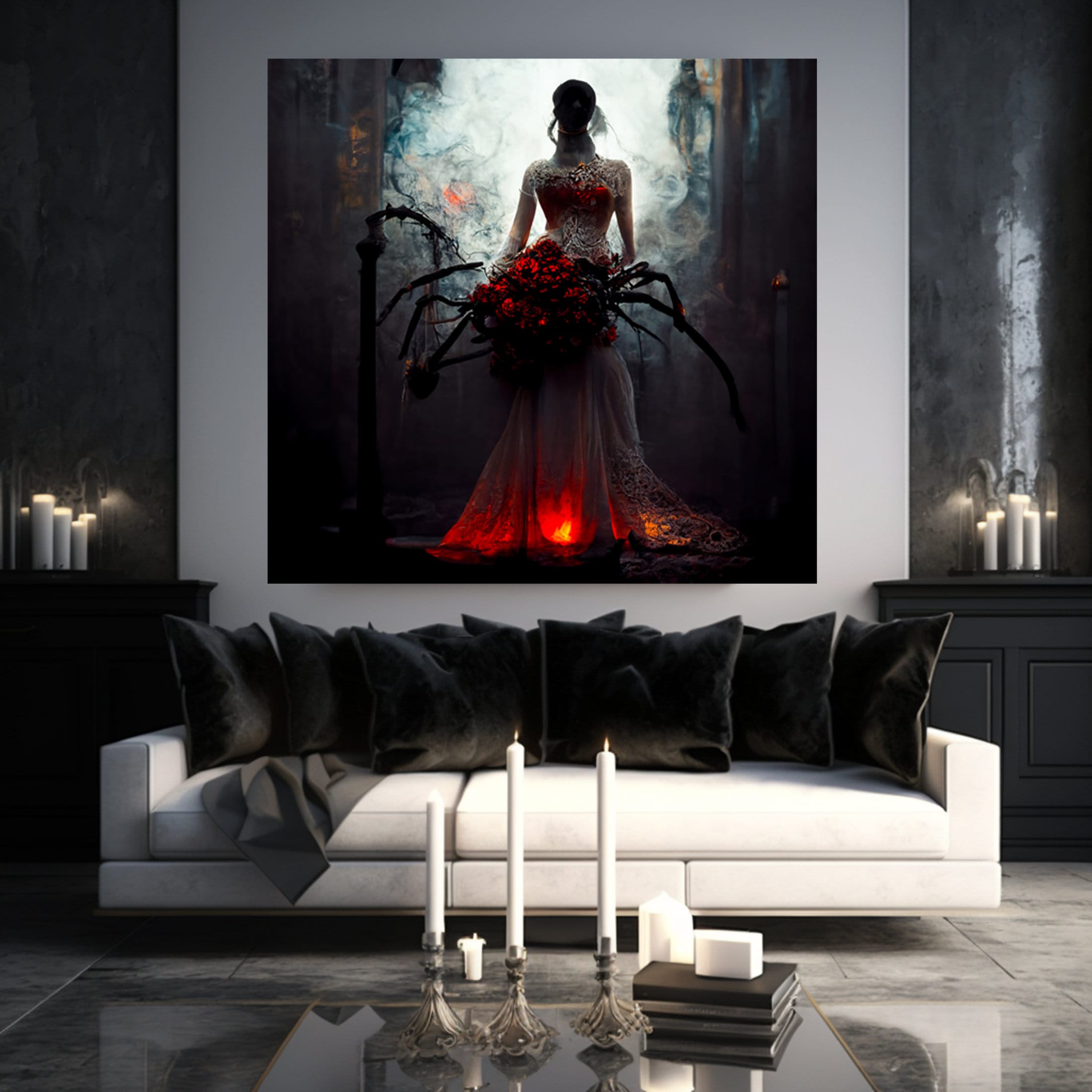 Gothic Wall Artabstract Dark Angeldigital Oil Paintingmoody Home — free download