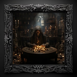 Papa Legba-Haitian Iwa of Vodou-Guardian Of The Crossroads-Gothic Wall Art-Digital Oil Painting-Dark Academia Print-Voodoo Protection Spells