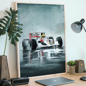 Ayrton Senna Formula 1 Art Print | F1 Art - Instant Download Printable Wall Art | Digital Painting