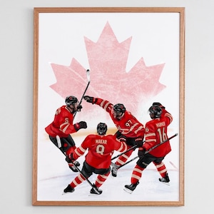 Connor McDavid Overtime Goal | Team Canada Hockey Victory | NHL 4 Nations Digital Painting Wall Art