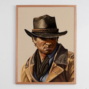 Red Dead Redemption Arthur Morgan Art Print | Instant Download | Printable Wall Art | Cowboy Art
