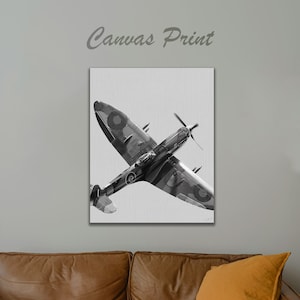 Spitfire Canvas Print. WW2 British Fighter Plane Wall Art