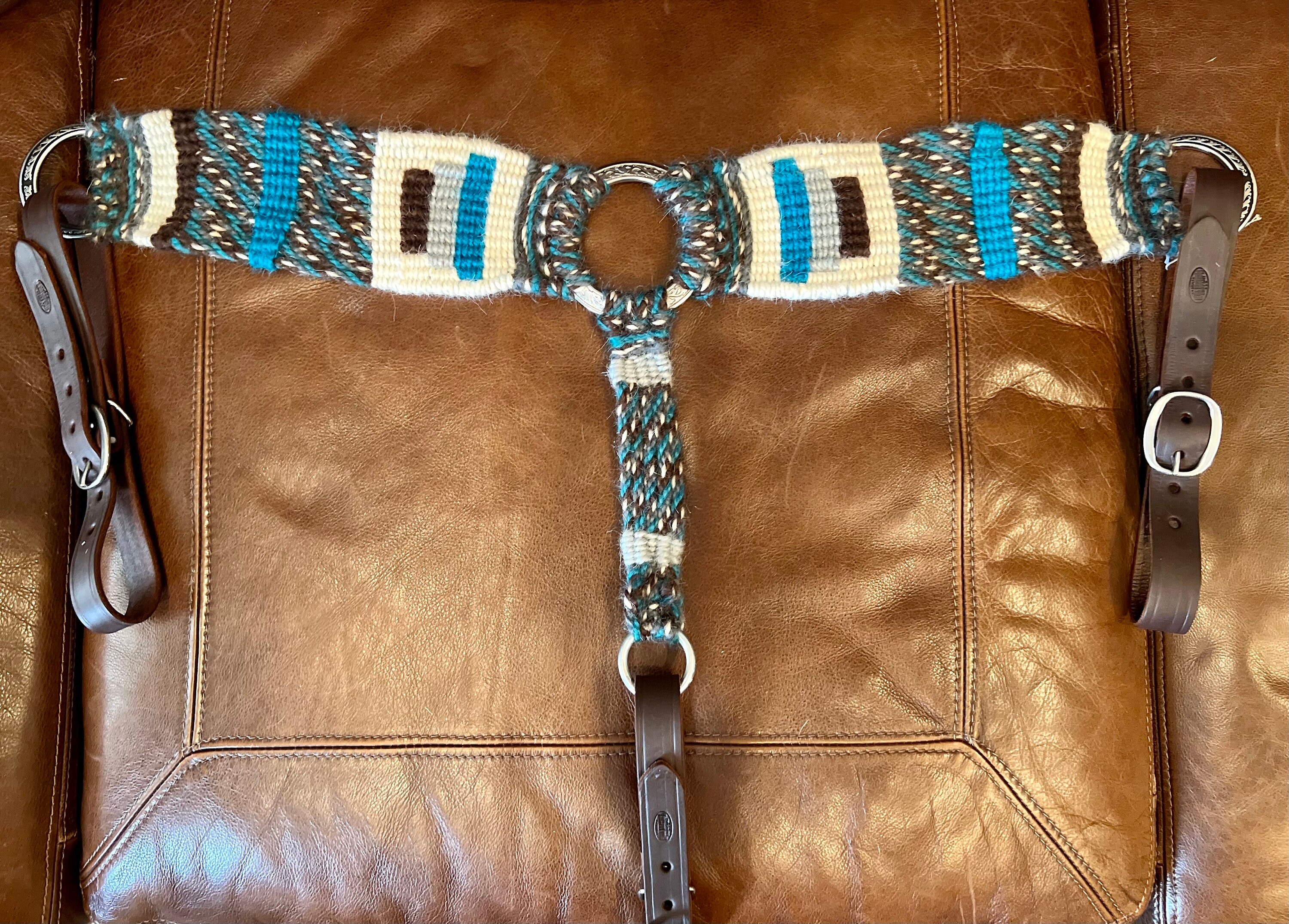 Mohair Custom Horse Breastcollar Turquoise Chocolate White Etsy