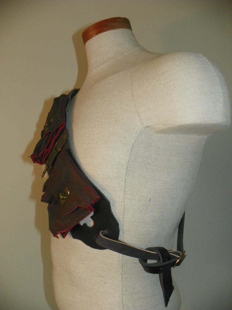 Leather Bandolier With Pockets, Metal Clips and Rings. Extremely ...