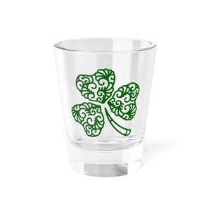 Fancy Shamrock Shot Glass, 1.5oz