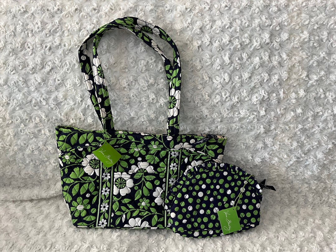 Vera Bradley Set of Matching Ruffle Cosmetic Bag and Mandy Bag