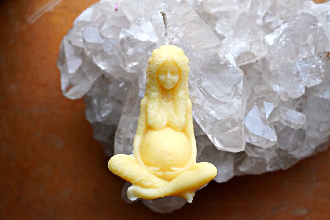 Earth Goddess Beeswax Candle Mother Earth Gaia Pachamama Birth Blessing