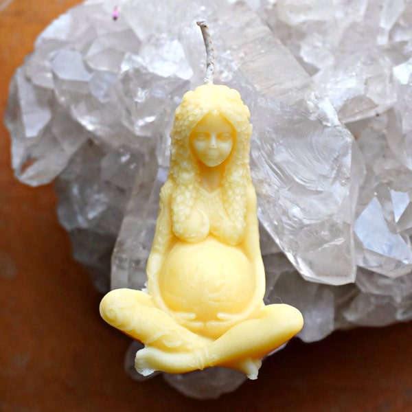 Earth Goddess Beeswax Candle | Mother Earth | Gaia | Pachamama | Birth Blessing | Pregnant Mamma | Baby Shower Gift | Goddess Gift