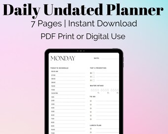 Digitale wekelijkse ongedateerde planner, GoodNotes ongedateerde planner, iPad planner, Notability planner, digitale dagelijkse planner, ongedateerde digitale planner