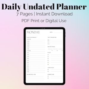 Digital Weekly Undated Planner, GoodNotes Undated Planner, iPad Planner, Notability Planner, Digital Daily Planner, Undated Digital Planner