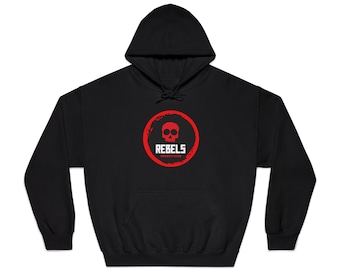 Hoodie rebellenschedel, uniseks dryblend-sweater, casual streetwear, cadeau voor tieners, verjaardag, Halloween