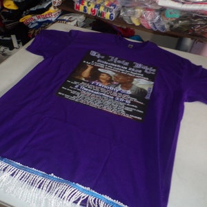 The Holy Bible Eccliasticus 25:22 Purple Tee White Fringes