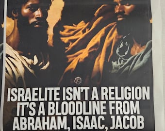 Israelita no es una religión, es un linaje de Abraham, Isaac y Jacob. Estampado termoadhesivo.
