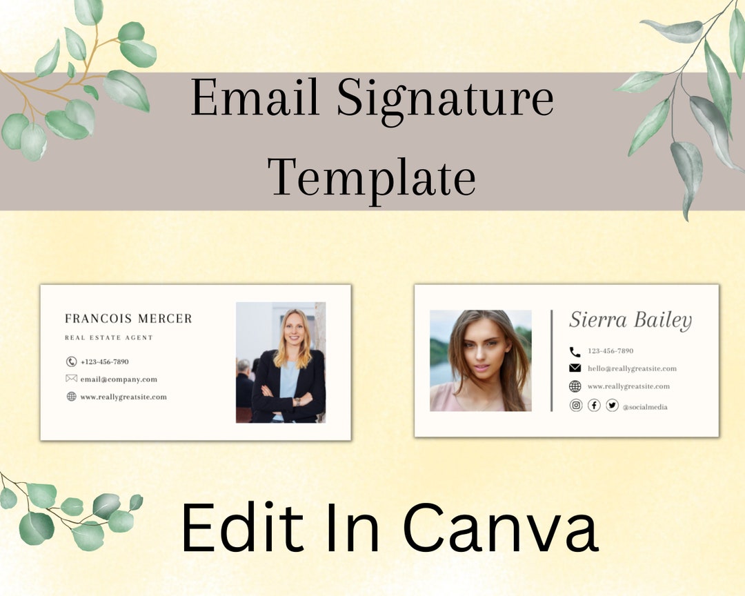 Email Signature, Real Estate Agent Email Signature Template, Email