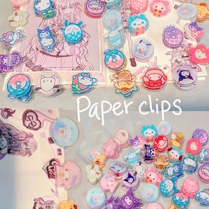 Paper Clips, double sided paper clips, acrylic binder clips, 4cm acrylic paper clips, 5 pieces paper clips
