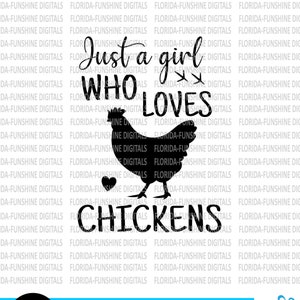 Juste une fille qui aime les poulets SVG, SVG pour amateur de poulet, poulet SVG, sublimation, SVG animaux de la ferme, ferme maison SVG, clipart poulet