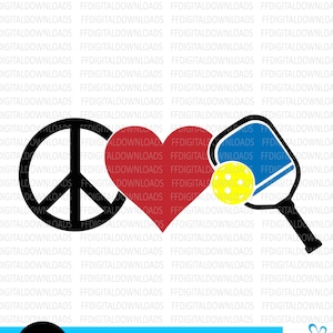 Paz, amor, pickleball - Pickleball SVG - Paz, amor, pickleball SVG - Pickleball png - Camiseta de Pickleball svg - Regalo de Pickleball hecho a mano