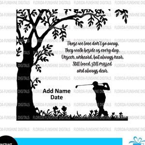 Memorial SVG, Golfer Memorial PNG, In Loving Memory SVG, Memorial File, Golfer Memorial, Cricut, Cut file, Sublimation, Golfer Memorial svg