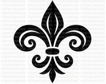 Flor de lis SVG, PNG, JPG, Clipart (Descarga digital)