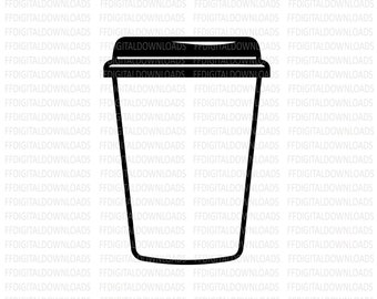 Tazza da caffè svg, tazza da caffè png, file jpg ed eps, tazza da caffè da asporto, caffellatte, tazza da asporto, Cricut, file di taglio, clipart, download digitale