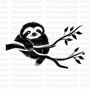 Sloth SVG, Sloth PNG, Sloth Shirt Design, Sloth Silhouette, Sloth Vector, Jpg, EPS, Cricut, Sloth Cut File, Clipart, Digital Download