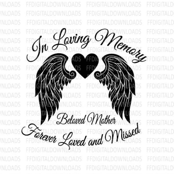 Mother Memorial - In Loving Memory SVG -  Beloved Mother SVG - Memorial SVG - In Loving Memory Png - Memorial png, cut, print, sublimation