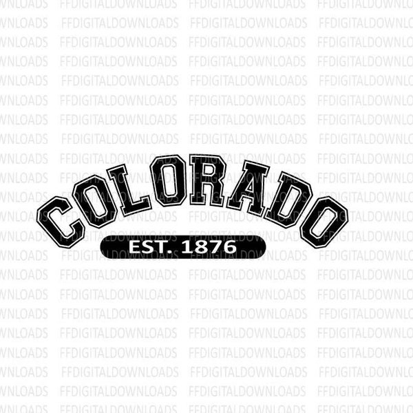 Colorado SVG, Colorado PNG, Colorado Shirt Design, Colorado Gift, Colorado Varsity, Cricut, Cut File, Clipart, Digital Download