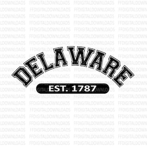 Delaware SVG, Delaware PNG, Delaware Shirt Design, Delaware Gift, Delaware, Delaware Varsity, Cricut, Cut File, Clipart, Digital Download