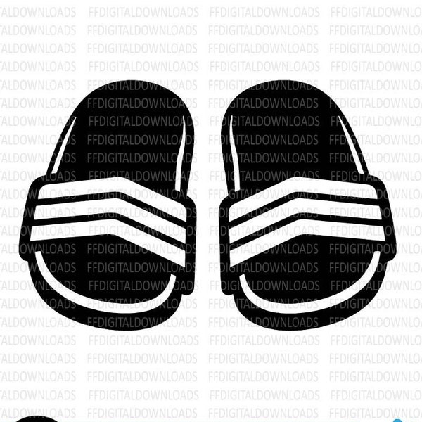 Slides SVG, Beach shoes, Flip flop SVG, Water shoes, slides, Jpg, slides clipart, Cricut, Cut File, Clipart, Digital Download