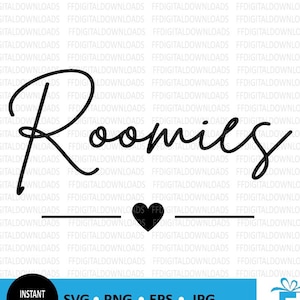 Roomies SVG, Roomies PNG, Roomies Svg, Clipart Roomies, Design Roomies, Vettore, Cricut, File di taglio, Clipart, Silhouette, Download digitale