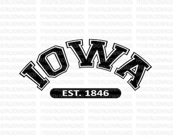 Iowa SVG, Iowa PNG, Iowa Shirt Design, Idaho Gift, Iowa est , Iowa Varsity, Cricut, Cut File, Clipart, Digital Download