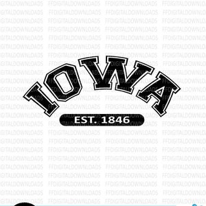 Iowa SVG, Iowa PNG, Iowa Shirt Design, Idaho Gift, Iowa est , Iowa Varsity, Cricut, Cut File, Clipart, Digital Download
