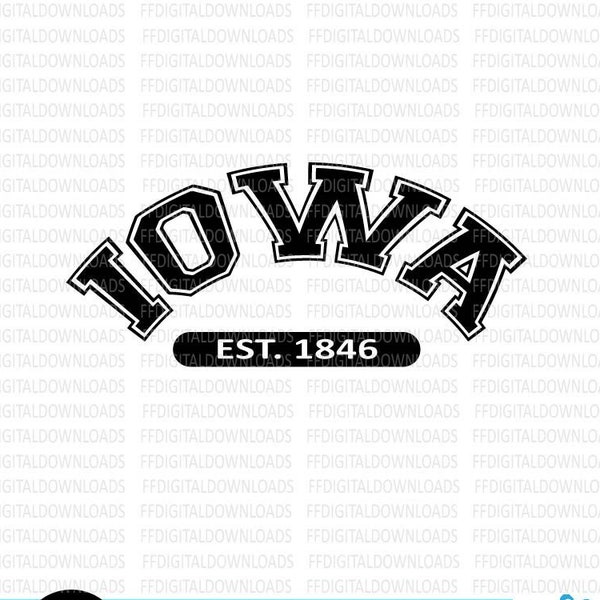 Iowa SVG, Iowa PNG, Iowa Shirt Design, Idaho Gift, Iowa est , Iowa Varsity, Cricut, Cut File, Clipart, Digital Download