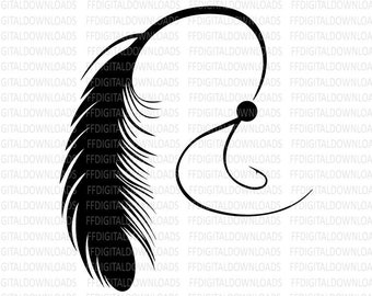 Fly Fishing Hook SVG, Fly Fishing Hook PNG, Fly Fishing Clipart, Silhouette, Vector, EPS, Cricut, Cut File, Clipart, Digital Download