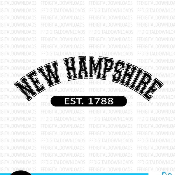 New Hampshire SVG, New Hampshire PNG, New Hampshire Shirt Design, New Hampshire Gift, New Hampshire est 1788, Cricut, Cut File, Download