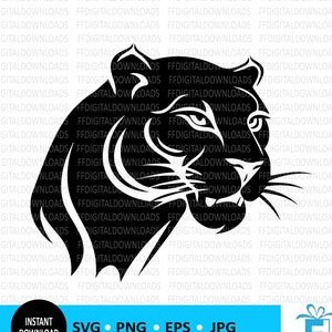 Panther SVG, Panther Head Svg, Panther Png, Panther Clipart, Panther Silhouette, Vector, Cricut, Cut File, Clipart, Digital Download