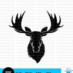 Eland SVG, eland png, eland clipart, eland hoofd SVG, eland vector, eland silhouet, jpg, Cricut, bestand knippen, clipart, digitale download