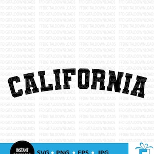 California SVG, California PNG, California Shirt Design, California Gift, California, Varsity, Cricut, Cut File, Clipart, Digital Download