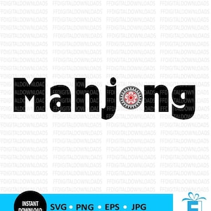 Mahjong svg, Mahjong PNG, jpg, mahjong shirt design, Mahjong with one dot, Digital Download, Cut File, mahjong clip art, cricut file