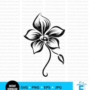 Orchid SVG, Orchid PNG, Orchid Clipart, Orchid Flowers svg, Orchid Vector, Silhouette, EPS, Cricut, Cut File, Clipart, Digital Download