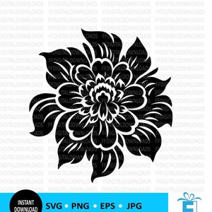 Flower SVG, Flower PNG, Flower Clipart, Flower Design, Flower Vector, Flower Silhouette, EPS, Cricut, Cut File, Clipart, Digital Download