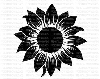 Zonnebloem SVG, zonnebloem PNG, bloem clipart, zonnebloem vector, zonnebloem silhouet, EPS, Cricut, gesneden bestand, clipart, digitale download